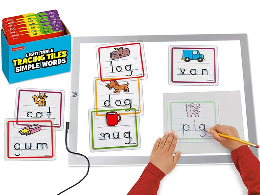 Light Table Simple Words Tracing Tiles - US 3582