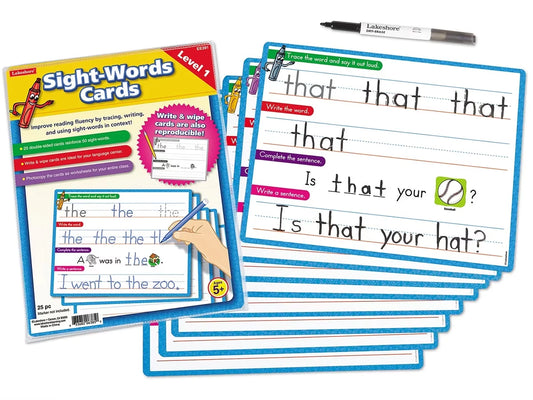 Write & Wipe Sight-Words Practice Cards - US 6287