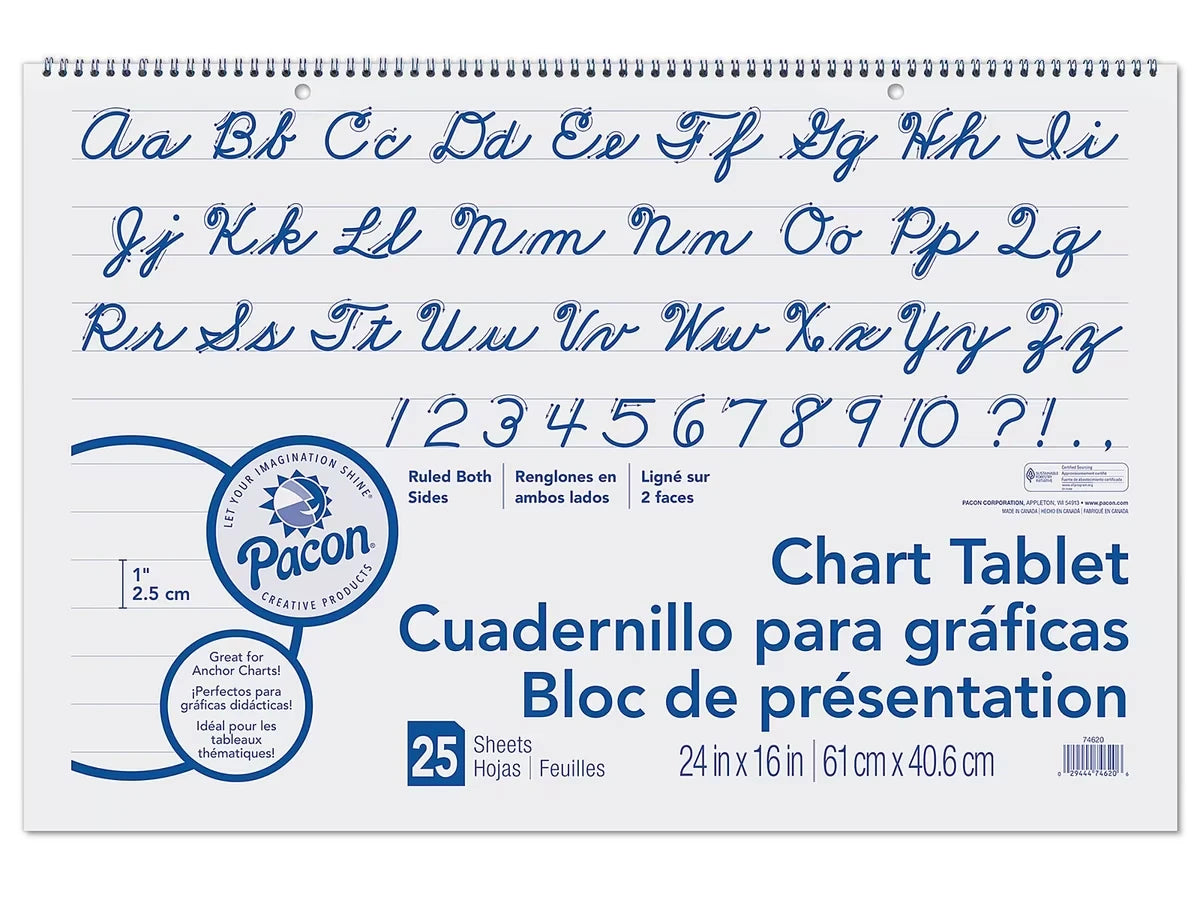 1" Ruled Chart Tablets - US 6004