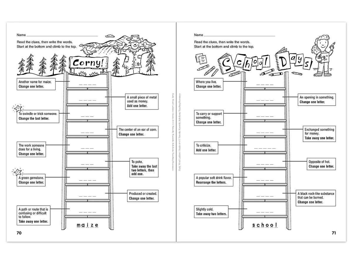 Daily Word Ladders Workbook - Gr. 4-6 - US 2013