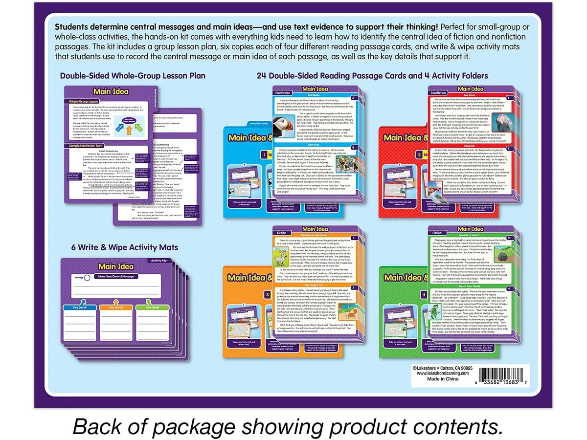 Main Idea & Central Message Finding Evidence Kit - Gr. 2-3 - US 2566
