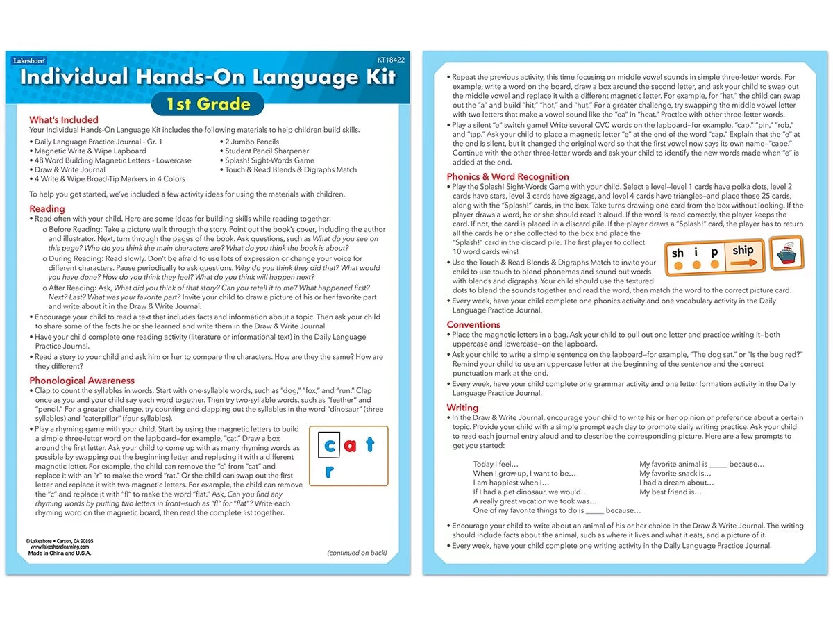 Individual Hands-On Language Kit – Gr. 1 - US 9087