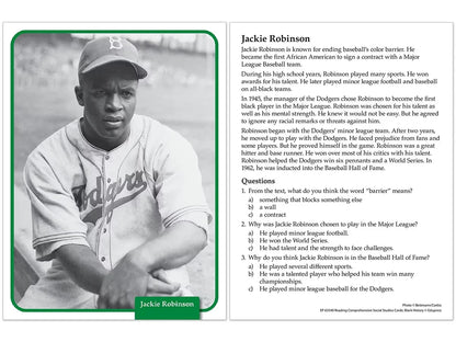 Black History Reading Comprehension Cards - US 8283