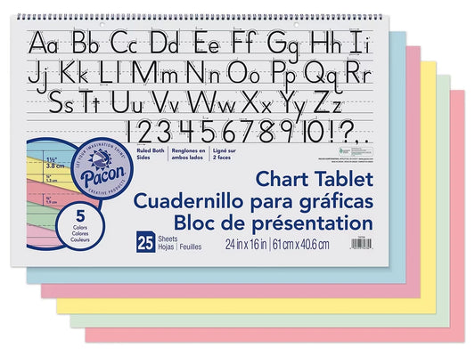 Pastel Ruled Chart Tablet - US 1873