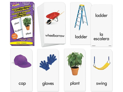 Around-The-Home Picture-Words Bilingual Flash Cards - US 8094