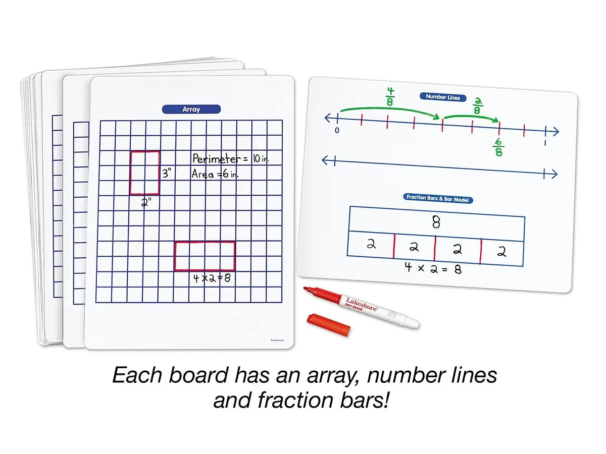 Building Math Skills Write & Wipe Boards - Gr. 3-5 - Set of 30 - US 5764