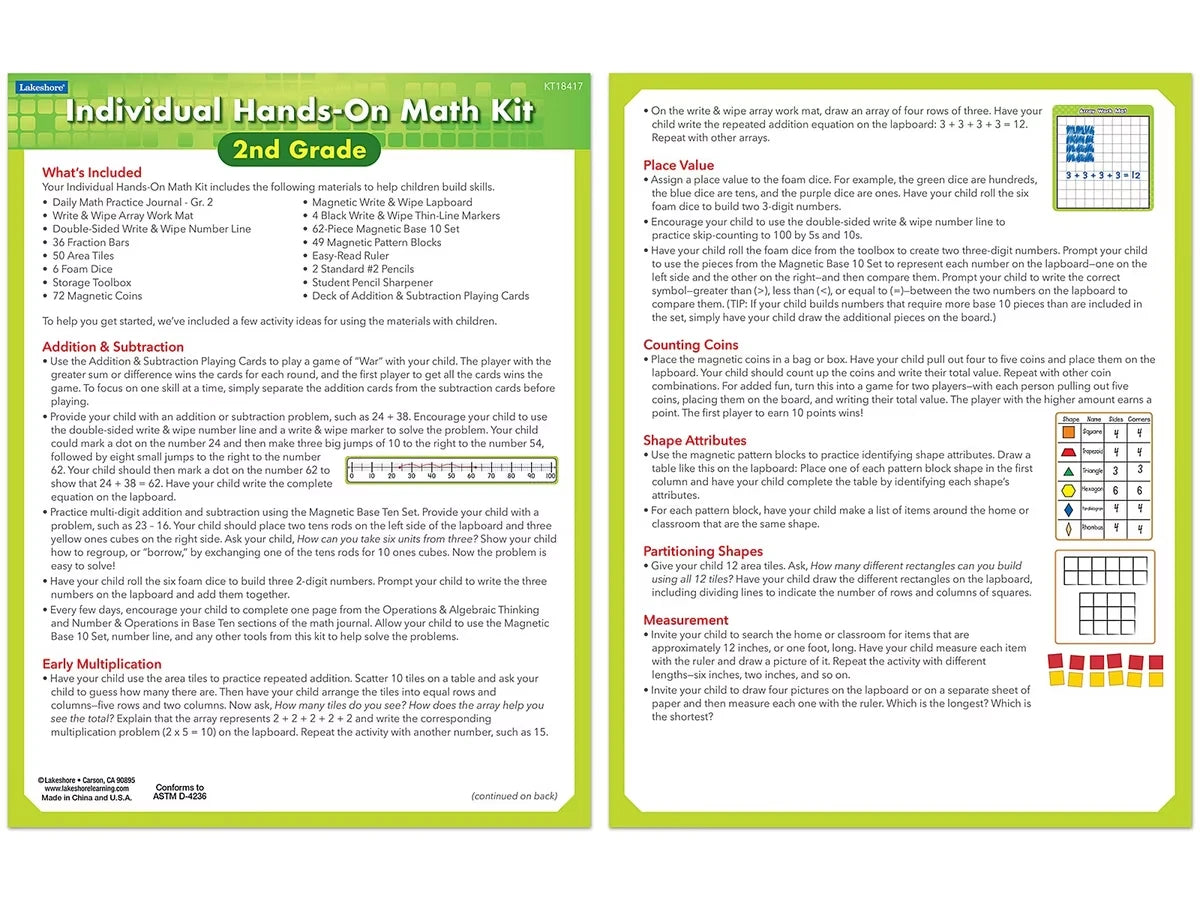 Individual Hands-On Math Kit – Gr. 2 - US 1011