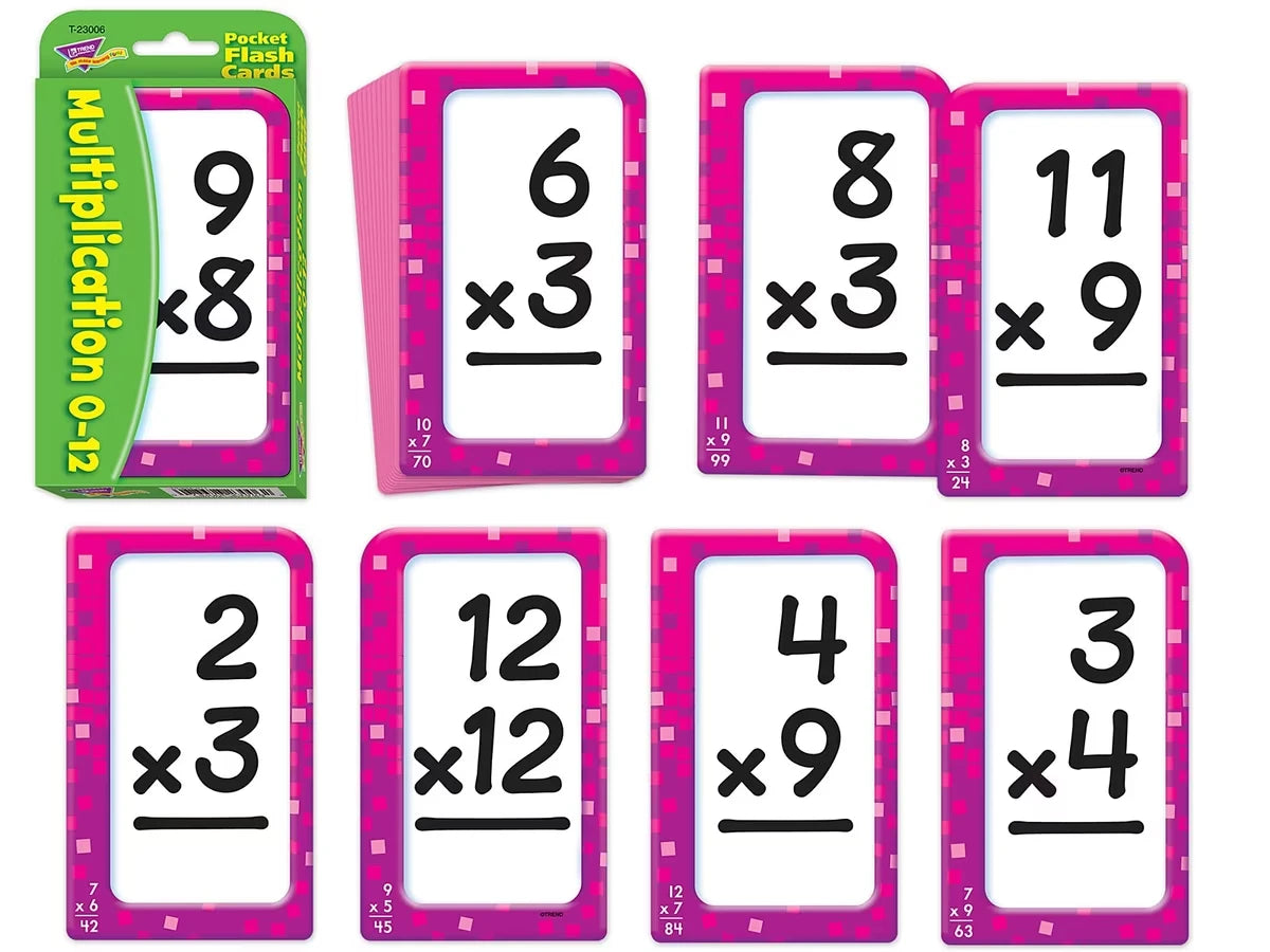 Multiplication 0-12 Pocket Flash Cards - US 5911