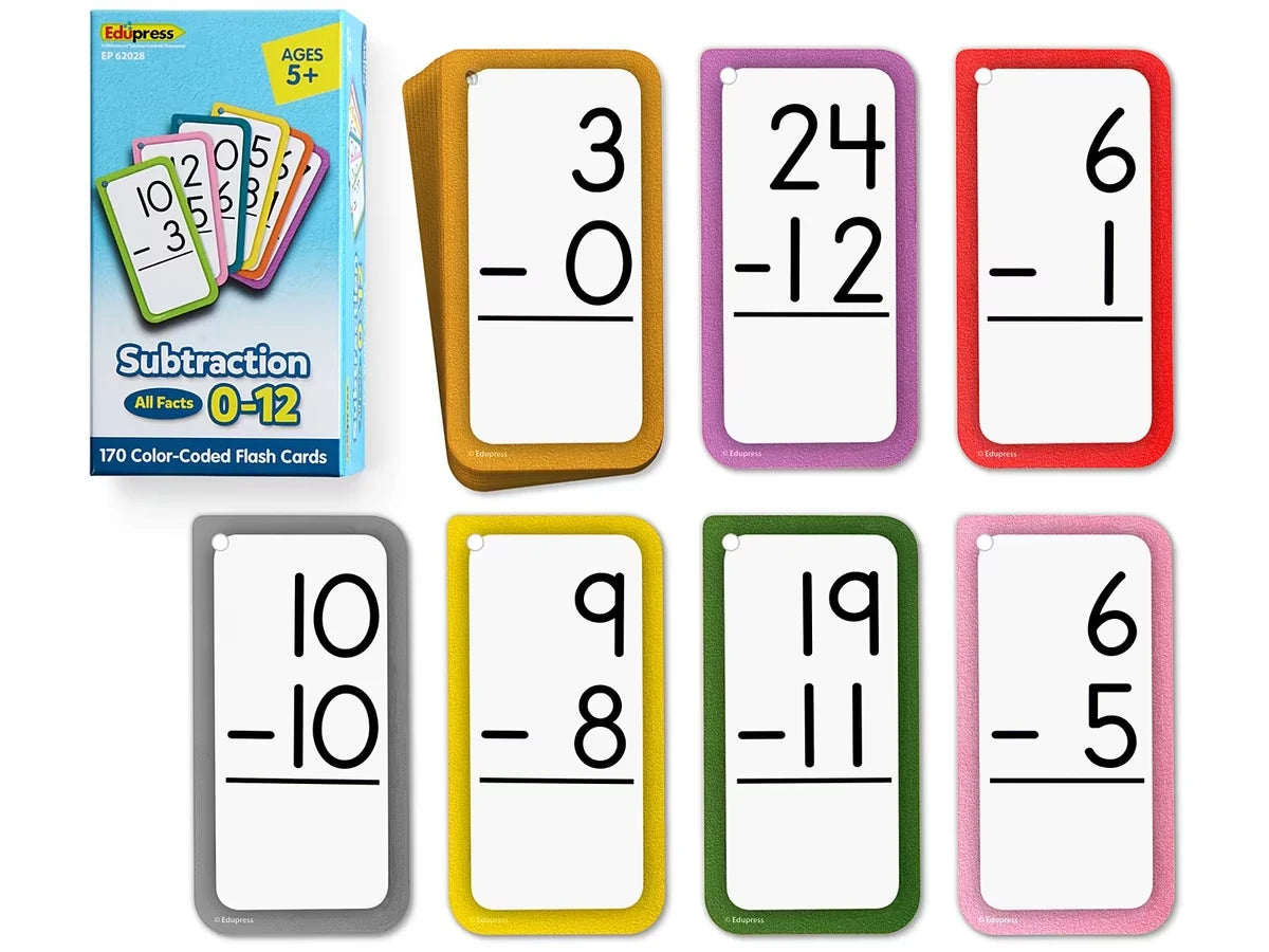 Subtraction All Facts 0-12 Flash Cards - US 4335