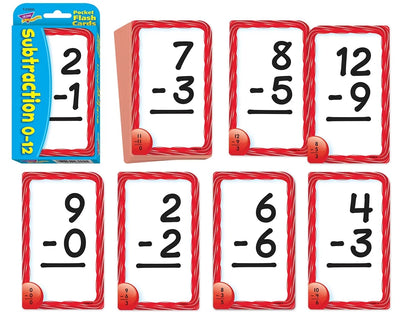 Subtraction 0-12 Pocket Flash Cards - US 1323
