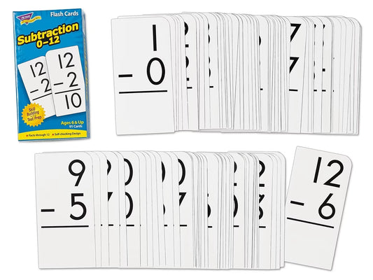 Subtraction 0-12 Flash Cards- 91 Cards - US 1131