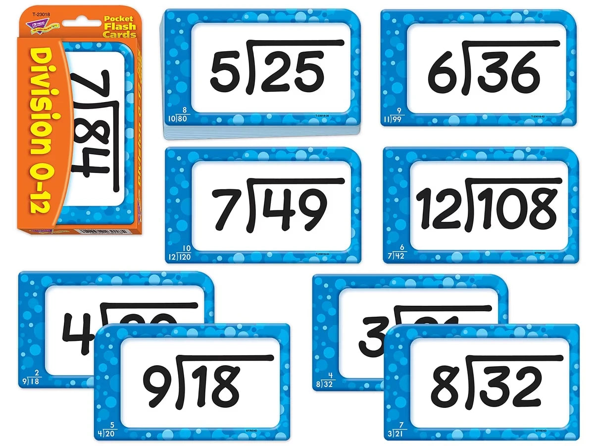 Division 0-12 Pocket Flash Cards - US 5015