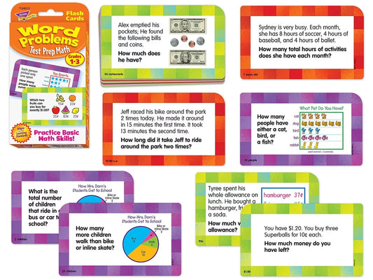 Math Word Problem Flash Cards - Gr. 1-3 - US 8560