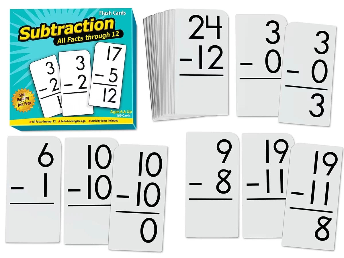 Subtraction All Facts 0-12 Flash Cards - US 4585