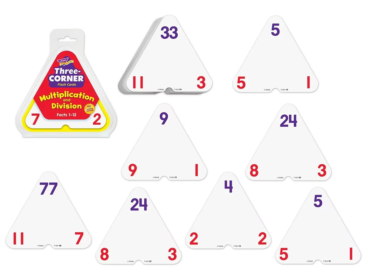 Multiplication & Division Three-Corner® Flash Cards - US 3368