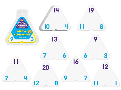 Addition & Subtraction Three-Corner® Flash Cards - US 1429