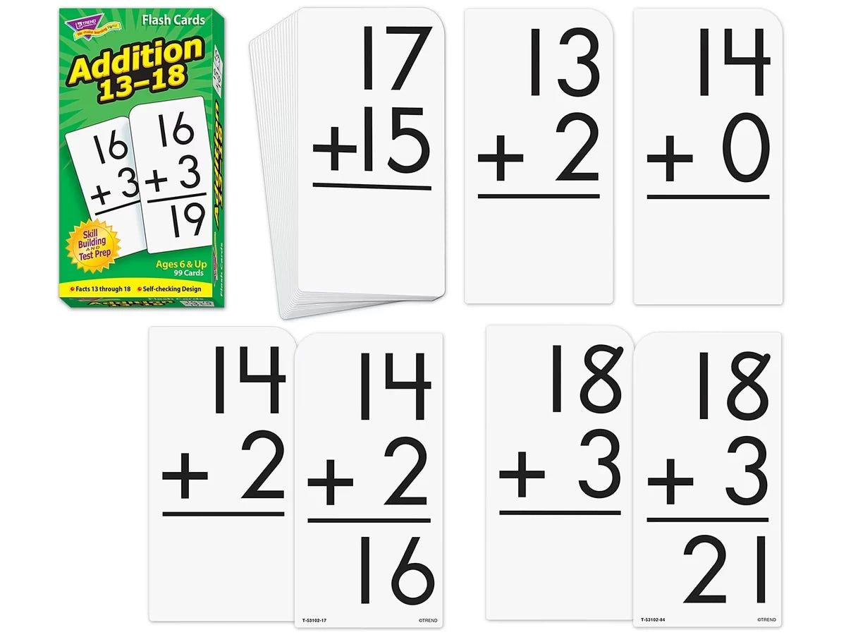 Addition 13-18 Flash Cards - US 1672