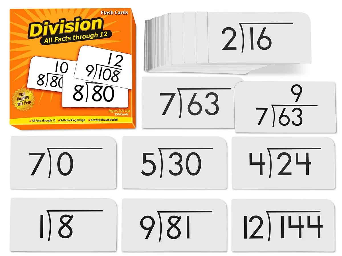 Division All Facts 0-12 Flash Cards - US 6994
