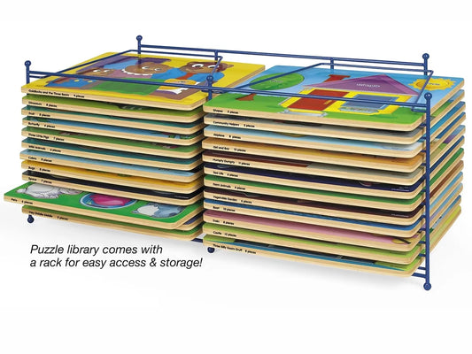 Lakeshore Preschool Puzzle Library with Rack - US 7662