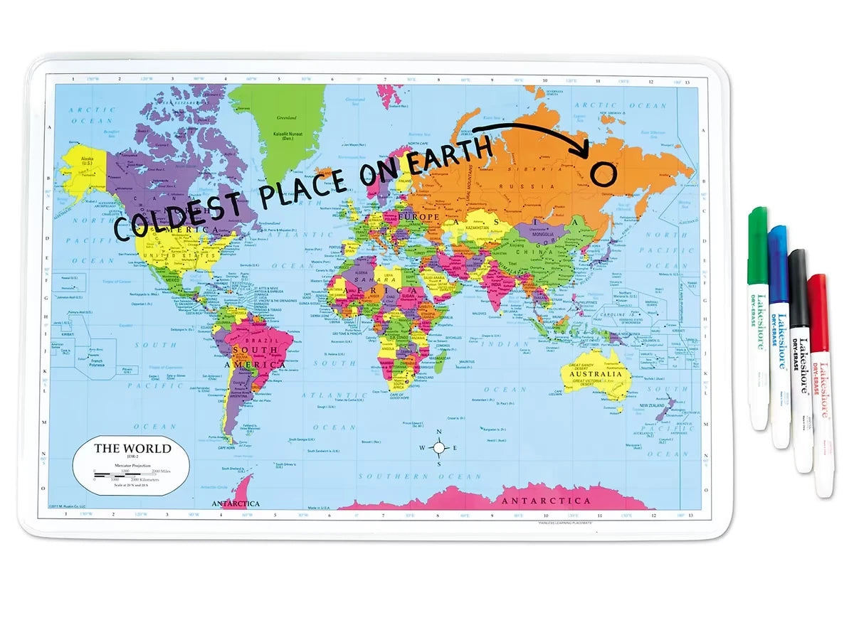 Write & Wipe World Tabletop Map - US 3311