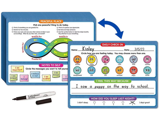 Daily Emotional Check-In Write & Wipe Boards - US 2884