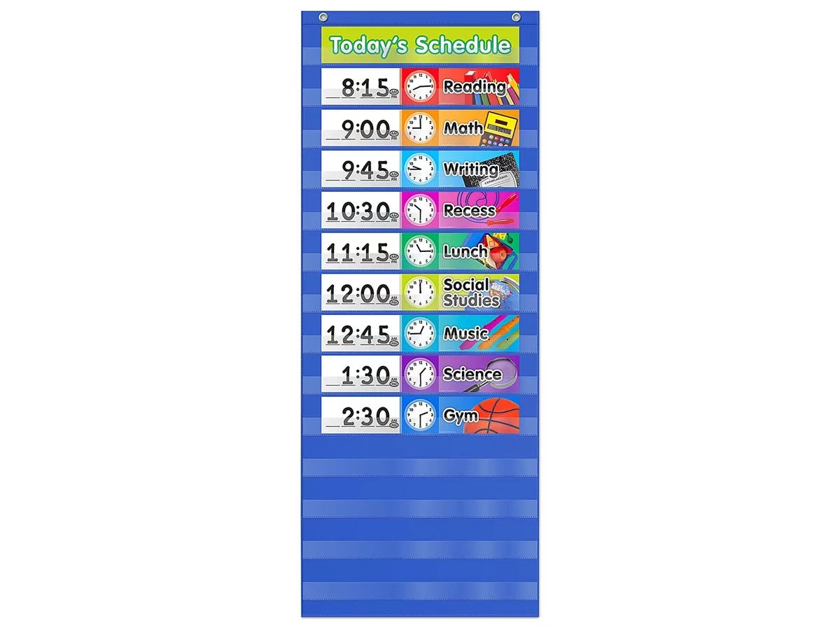 Write & Wipe Daily Schedule Pocket Chart - US 2766