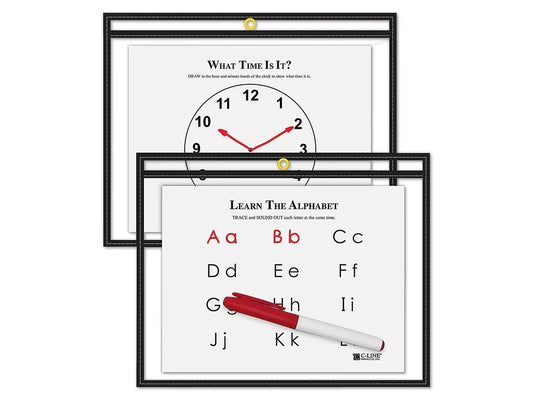 Reusable Write & Wipe Horizontal Pocket - US 6917