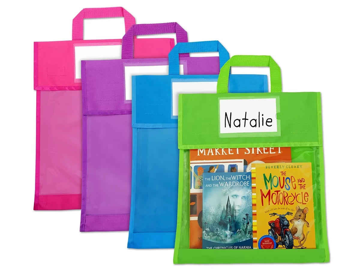 Neon Sort & Store Book Totes - Set of 4 - US 5288