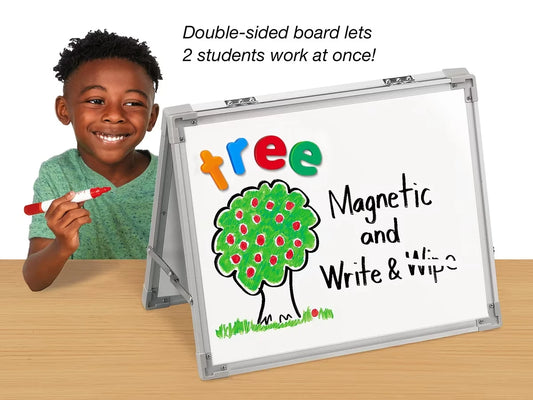 Double-Sided Write & Wipe Magnetic Easel - US 6342