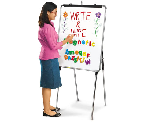 Magnetic Write & Wipe Adjustable Easel - US 9544
