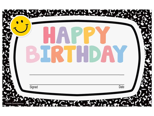 Cool for School Birthday Certificates - US 9043