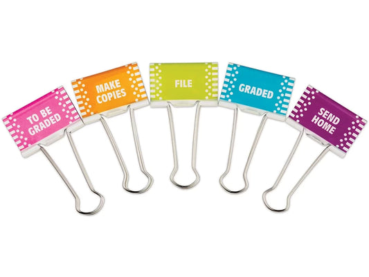 Colorful Classroom Management Large Binder Clips - US 1823