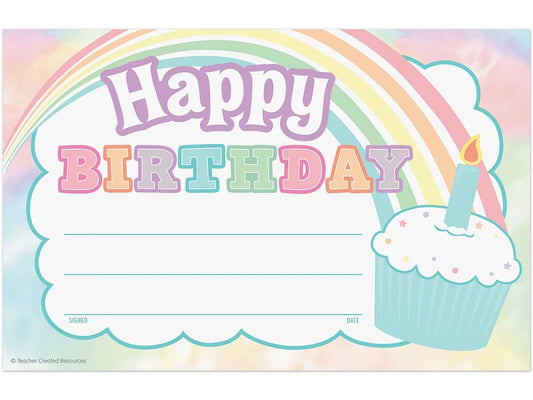 Pastel Pop Birthday Certificates - US 5404