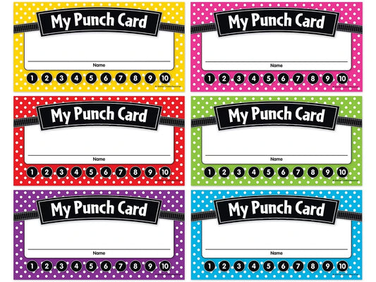 Polka Dot Incentive Punch Cards - US 4178