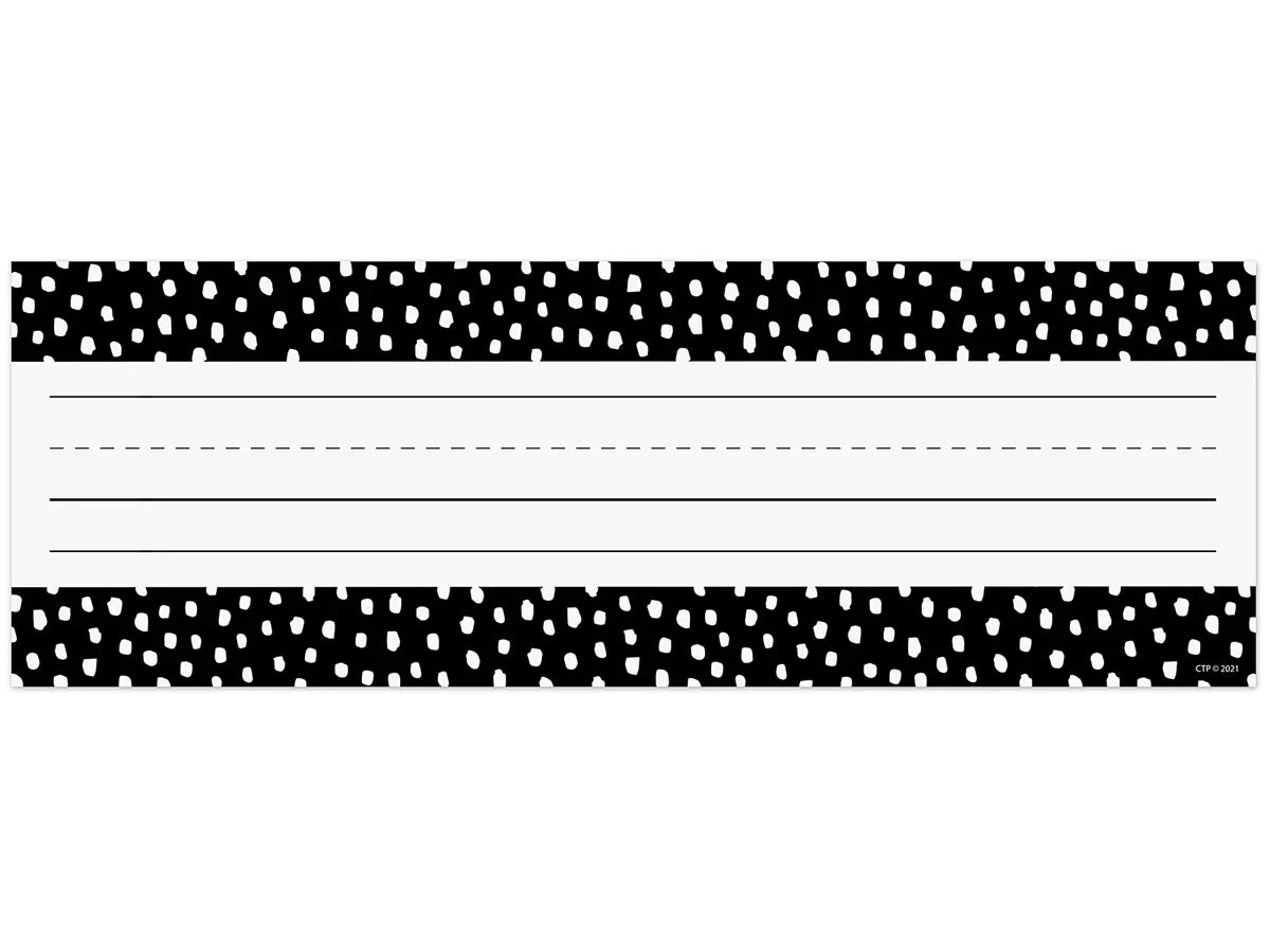 Black & White Messy Dot Nameplates - US 5543