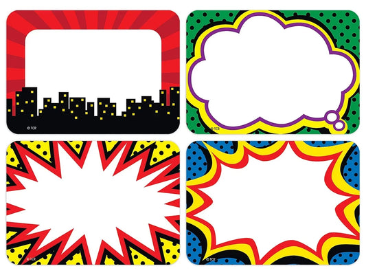 Superhero Name Tags - Variety Pack - US 3807
