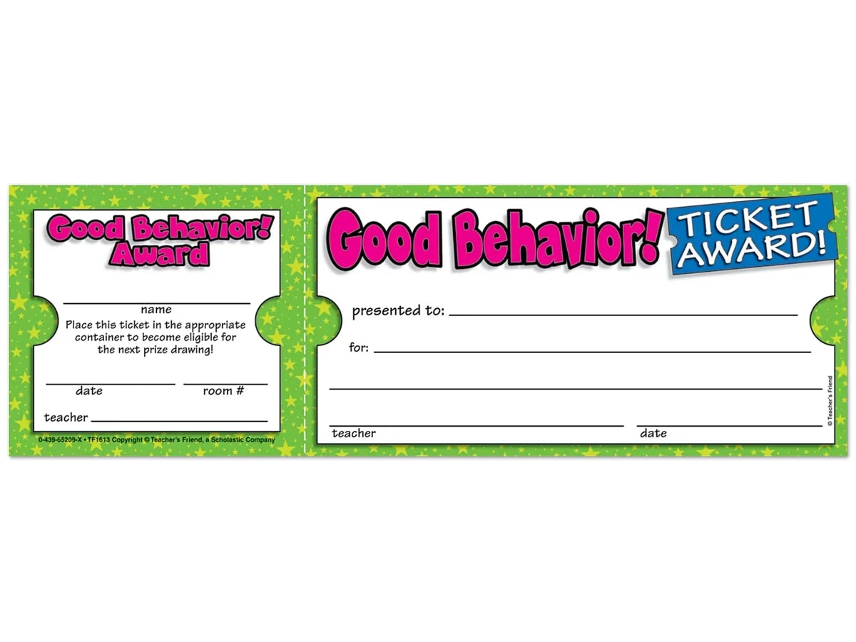 Good Behavior Ticket Awards - US 1714