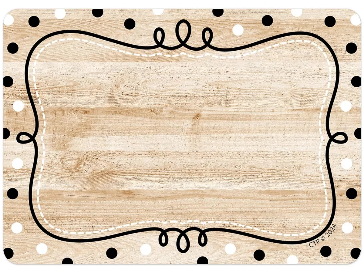 Loop-De-Loop Polka Dot Wood Name Tags - US 1376