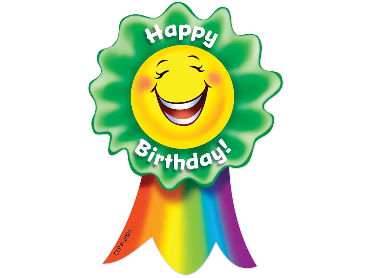 Smiling Ribbon Birthday Badges - US 3803