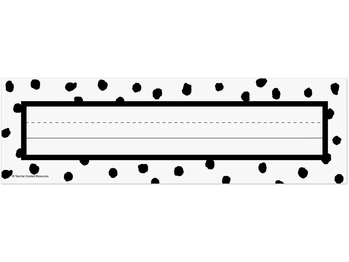 Black Painted Dots on White Nameplates - US 7421