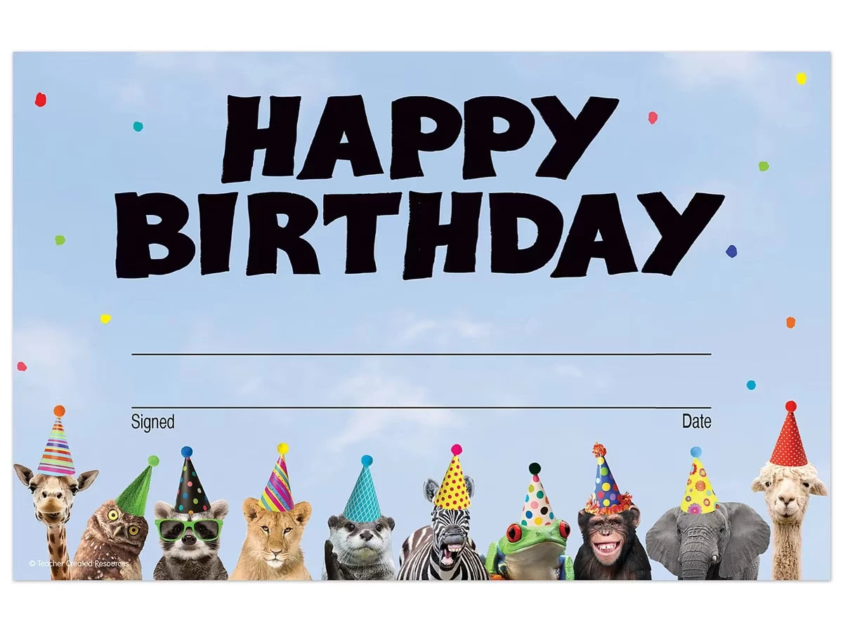 Go Wild Animals Birthday Certificates - US 3618