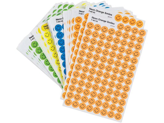 Neon Smiley Face Mini Stickers - Variety Pack - US 1441