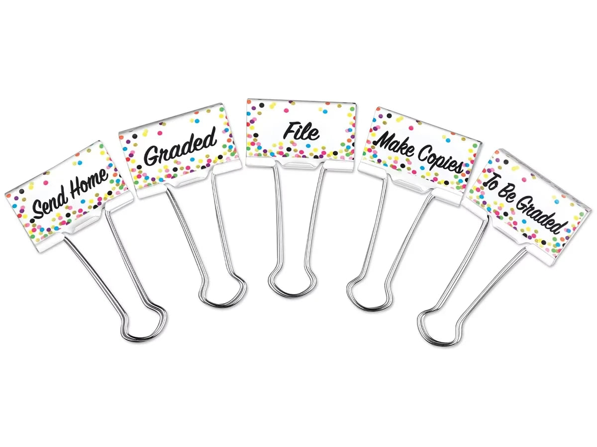 Confetti Classroom Management Large Binder Clips - US 6996