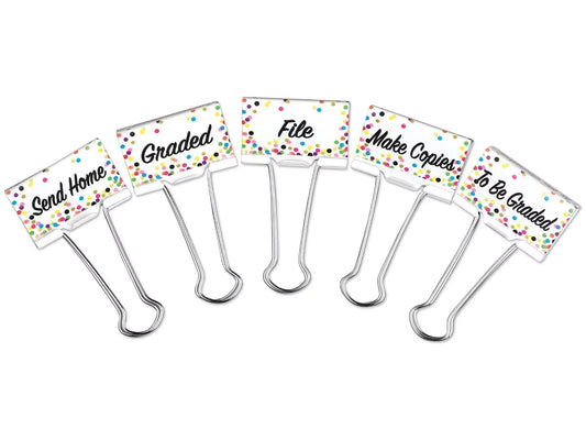 Confetti Classroom Management Large Binder Clips - US 6996