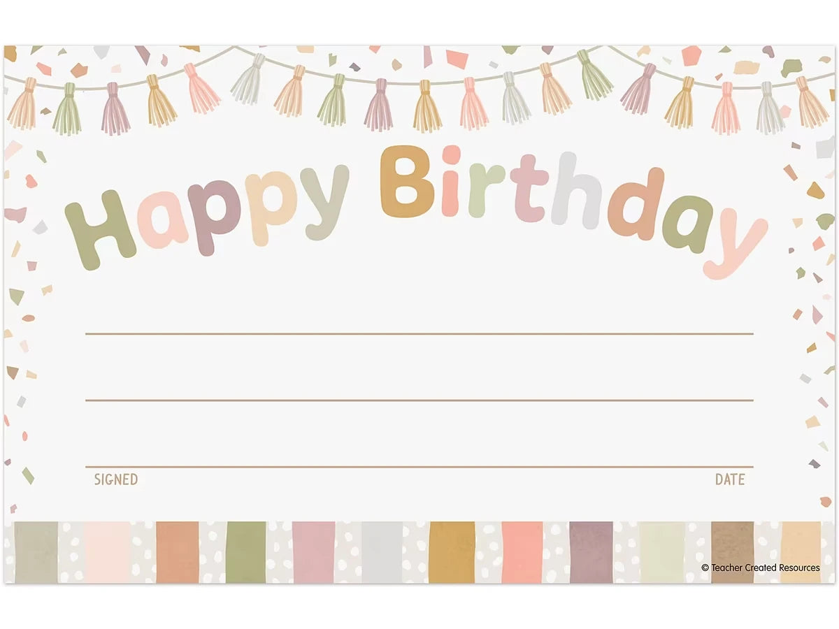 Terrazzo Tones Birthday Certificates - US 2195