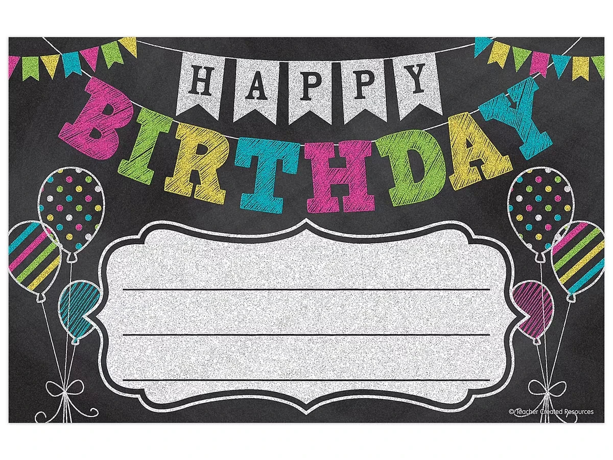 Chalkboard Brights Birthday Certificates - US 2647