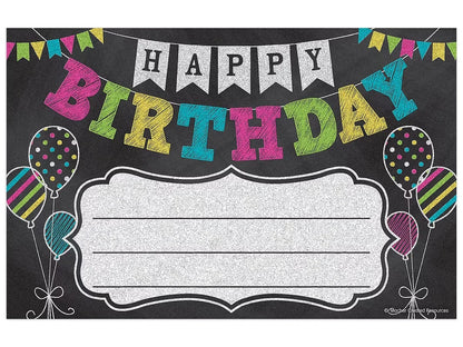 Chalkboard Brights Birthday Certificates - US 2647