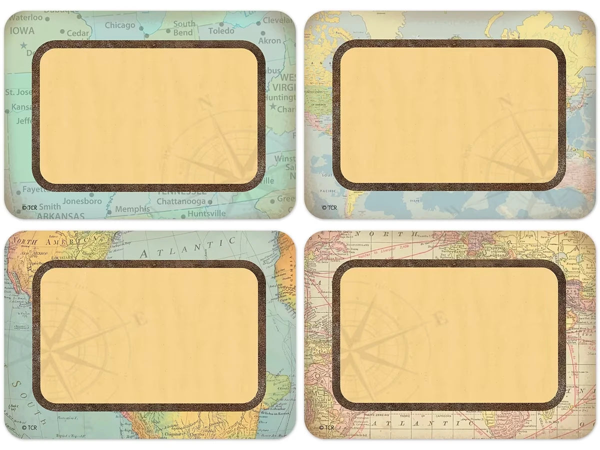 Travel the Map! Name Tags - Variety Pack - US 3855