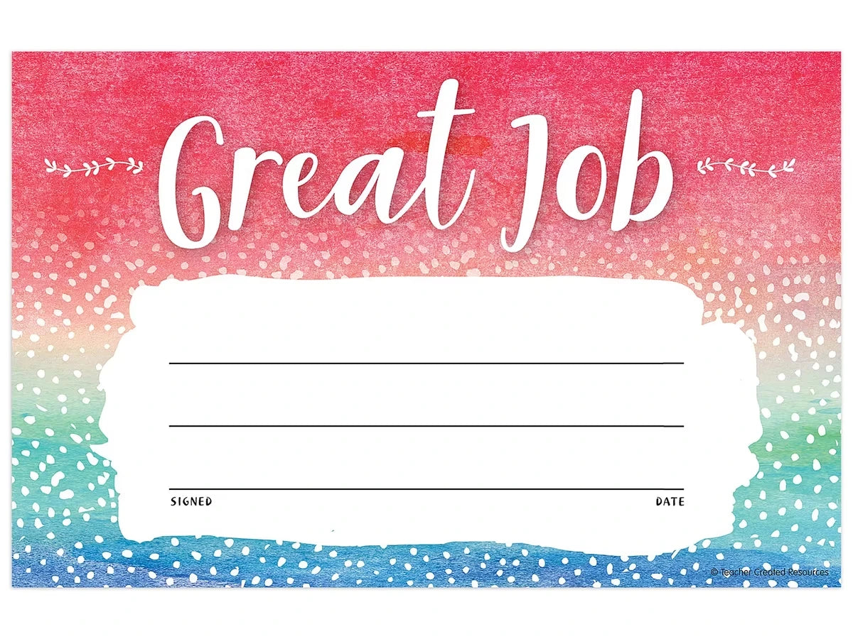 Watercolor Great Job! Awards - US 1278