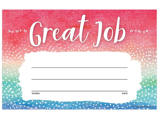 Watercolor Great Job! Awards - US 1278